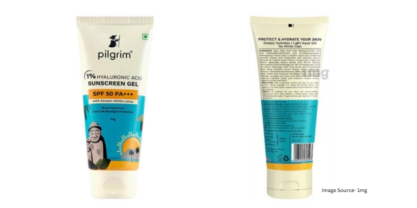 Pilgrim 1% Hyaluronic Acid Sunscreen Gel SPF 50 PA+++