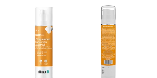 The Derma Co 1% Hyaluronic Sunscreen Aqua Gel with SPF 50++++ for Broad Spectrum